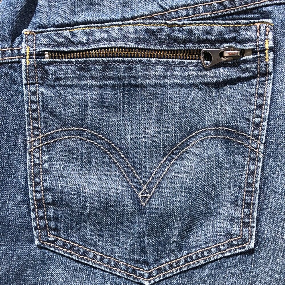 Levi's 514 Jeans Slim Straight Leg Men 36 32 Medium Blue Wash Back Zip Pockets - Picture 6 of 16